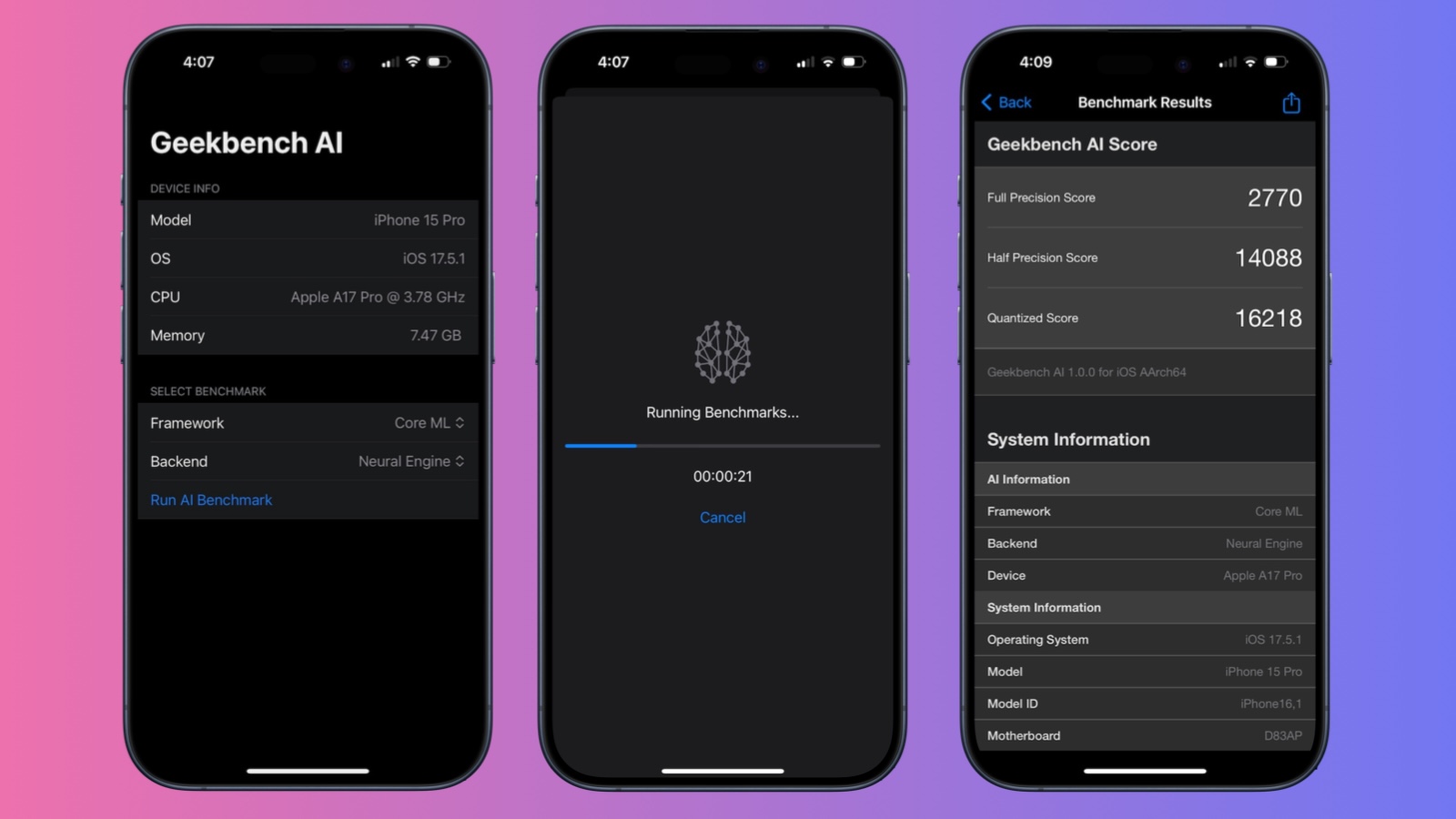 geekbench ai iphone
