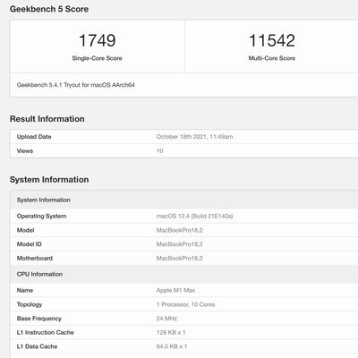 geekbench m1 max score