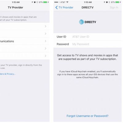 ios tv provider directv