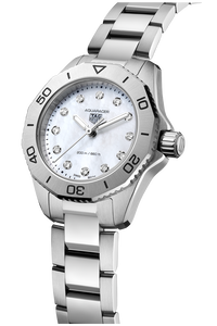 Aquaracer Quartz MOP Diamond Dial Steel Watch